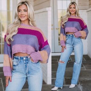 These three multicolor striped sweater NWT XS